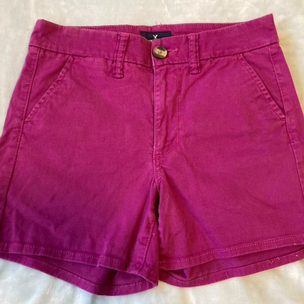 Women's Purple American Eagle Outfitters Hi-Rise Shortie Stretch Short in Size 2